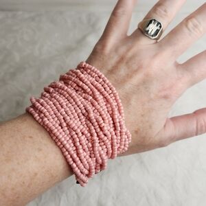Vintage Pink Coral Bead Bracelet
